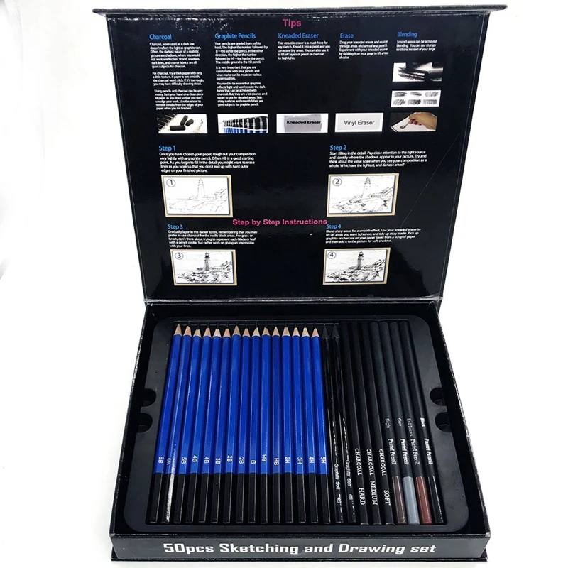 50Pcs Sketching Pencils Set Professional Drawing Wood Pencil Kit for School Students Painting Tool Art Supplies
50Pcs Sketching Pencils Set Professional Drawing Wood Pencil Kit for School Students Painting Tool Art Supplies
