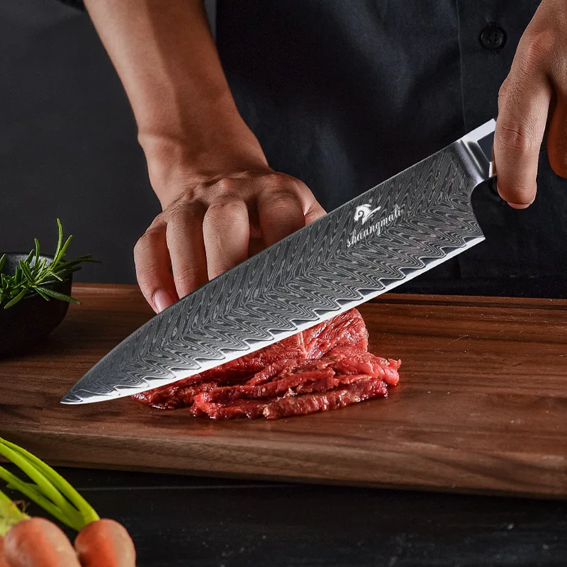 Поварской нож из дамасской стали, кухонный нож из нержавеющей стали, мясной нож из розового дерева с восьмиугольной ручкой
Поварской нож из дамасской стали, кухонный нож из нержавеющей стали, мясной нож из розового дерева с восьмиугольной ручкой