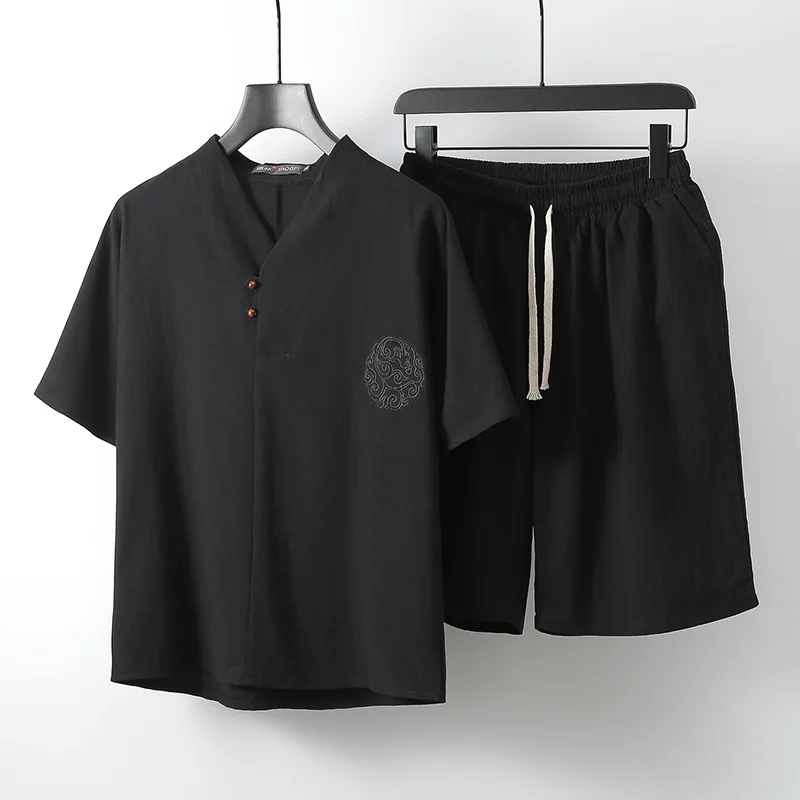 big size 7XL 8XL 9XL Summer Men linen Short Sleeve T-shirt and shorts chinese style tang suit vintage v-neck Tees oversize tops
big size 7XL 8XL 9XL Summer Men linen Short Sleeve T-shirt and shorts chinese style tang suit vintage v-neck Tees oversize tops