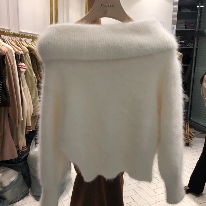 Autumn New Thick Mink Sweater Women Fall Winter Korean Style Slash Neck Pullovers Female Fashion Solid Color Warm Sweaters Top
Autumn New Thick Mink Sweater Women Fall Winter Korean Style Slash Neck Pullovers Female Fashion Solid Color Warm Sweaters Top
