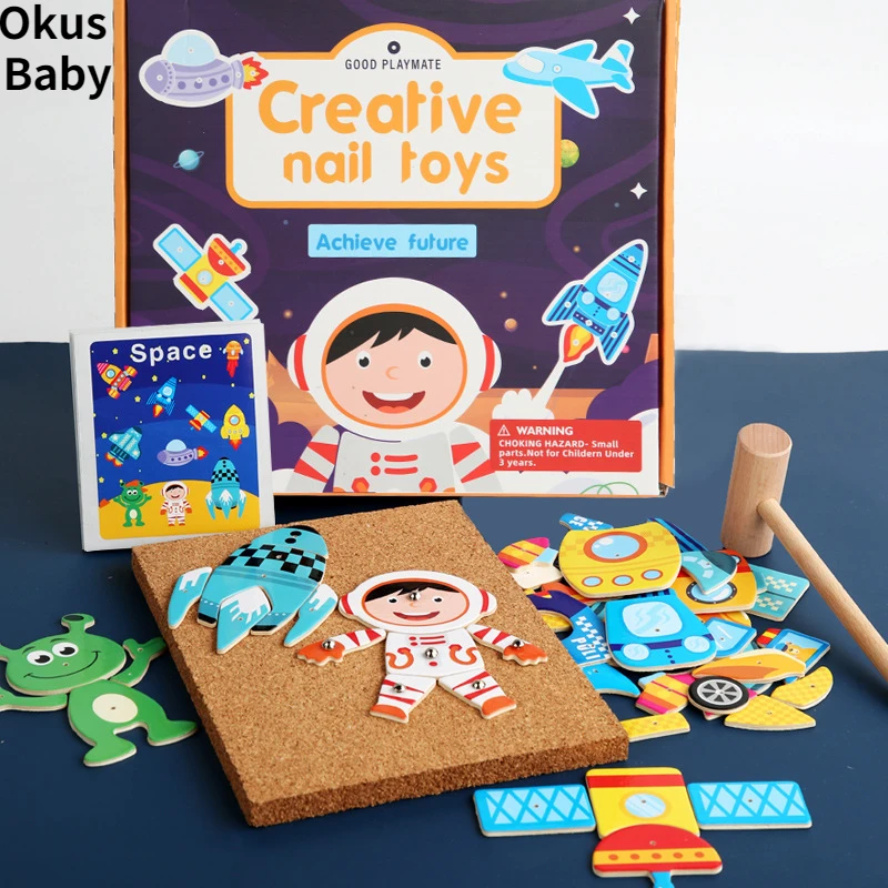 Wooden Knocking Puzzle Children Toys Cork Wooden Hammer Knocking Thumbtack Universe Traffic Animal Puzzle Educational Toys Set
Wooden Knocking Puzzle Children Toys Cork Wooden Hammer Knocking Thumbtack Universe Traffic Animal Puzzle Educational Toys Set
