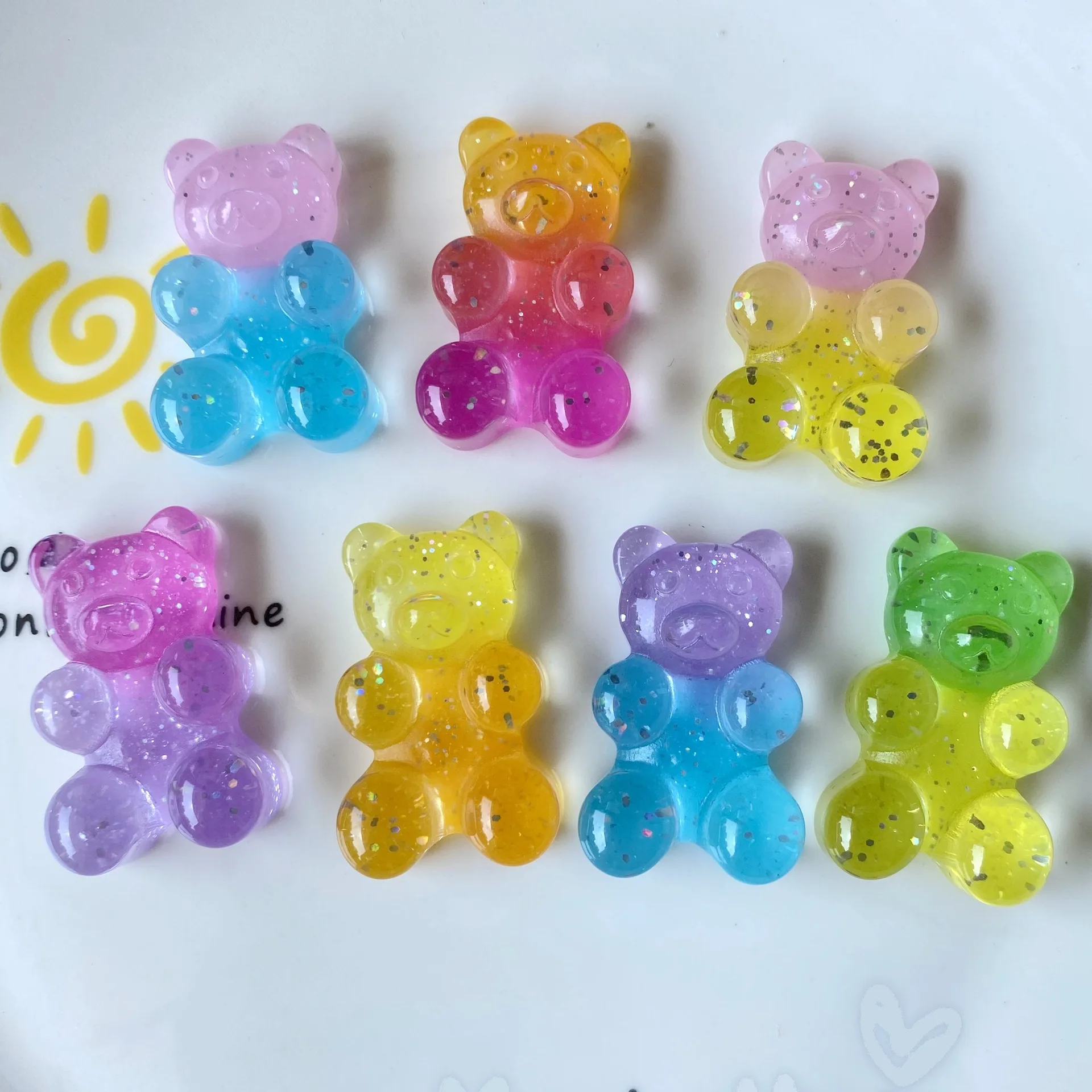 10Pcs Cartoon Glitter Bear Flat back Resin Cabochon Scrapbooking Phone Case Decoration DIY Handmade Hair Accessories 21*36mm
10Pcs Cartoon Glitter Bear Flat back Resin Cabochon Scrapbooking Phone Case Decoration DIY Handmade Hair Accessories 21*36mm