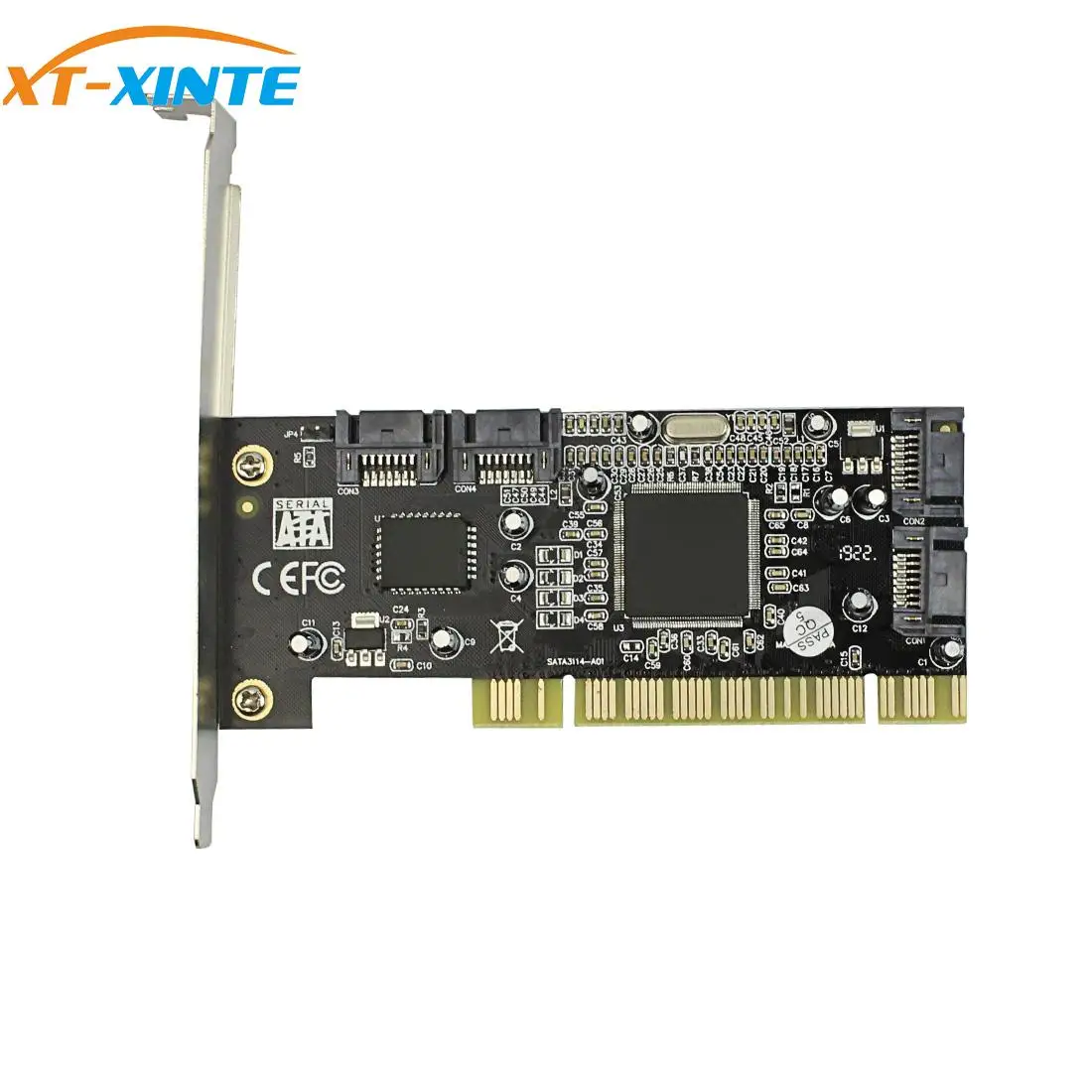 

PCI Expansion Add on Card 4 Ports SATA 1.5Gbps for Sil 3114 Chipset RAID Controller Card for PCI Standard 2.3 Desktop Computer