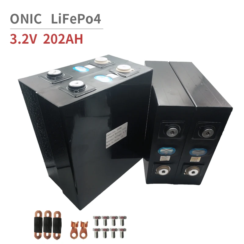 ONIC 4pcs LifePo4 3.2V 202Ah Lithium Iron Phosphate Battery Pack Rechargeable Cell for Solar System Home Storage Electric Motor
ONIC 4pcs LifePo4 3.2V 202Ah Lithium Iron Phosphate Battery Pack Rechargeable Cell for Solar System Home Storage Electric Motor