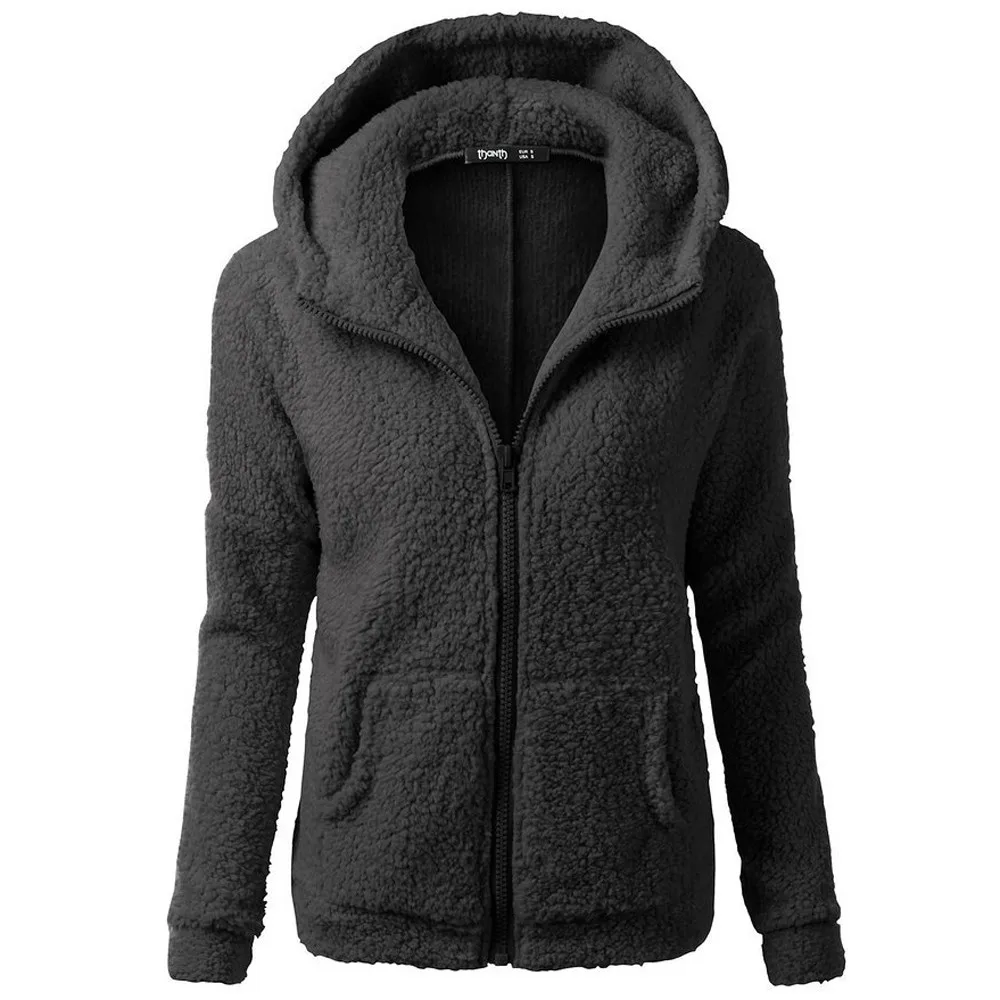 Women Fleece Teddy Hoodies Zipper Solid Pocket Hooded Hoodies Coat Winter Warm Wool Zip-up Cotton Coat Outwear Casual Sweatshirt
Women Fleece Teddy Hoodies Zipper Solid Pocket Hooded Hoodies Coat Winter Warm Wool Zip-up Cotton Coat Outwear Casual Sweatshirt