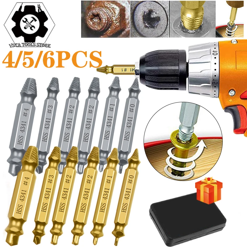 Damaged Screw Extractor, Drill Bit Set, Broken Bolt Extractor, Easy Removal Demolition Tools, 4/5/6 Pieces
Damaged Screw Extractor, Drill Bit Set, Broken Bolt Extractor, Easy Removal Demolition Tools, 4/5/6 Pieces