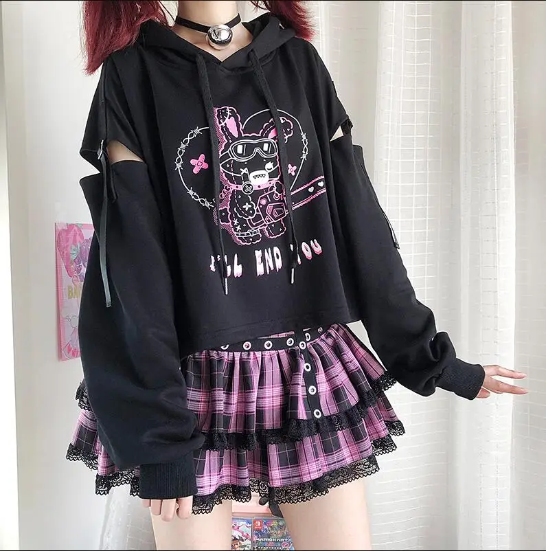 Japanese Forest Demon Ji Hooded Sweatshirt Stitching Chiffon Mid-length 2020 New Spring Autumn Forest Women's Sweatshirt
Japanese Forest Demon Ji Hooded Sweatshirt Stitching Chiffon Mid-length 2020 New Spring Autumn Forest Women's Sweatshirt