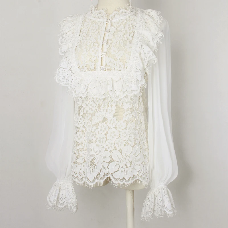 Women Lace Shirt 2021 Summer Two Piece Set Chiffon Lantern Sleeve Patchwork Diamond Button Slim All Match Fairy Blouse Top New
Women Lace Shirt 2021 Summer Two Piece Set Chiffon Lantern Sleeve Patchwork Diamond Button Slim All Match Fairy Blouse Top New