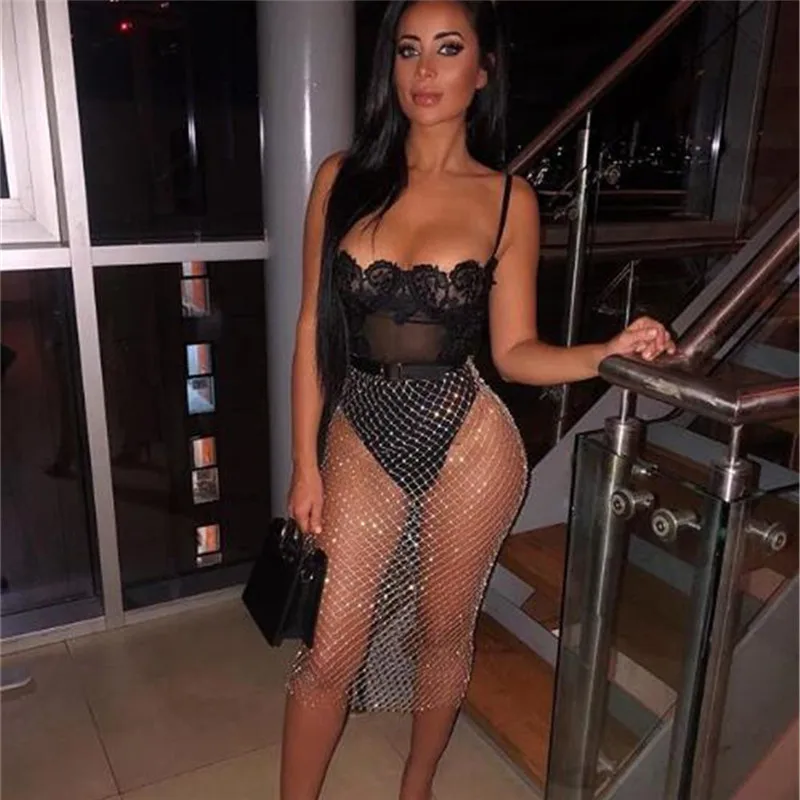 Shiny Rhinestone Fishnet Grid Empire Solid Mini Skirt Summer Beach Sexy Hollow Out Cover Up Luxury Celebrity Above Knee Skirts
Shiny Rhinestone Fishnet Grid Empire Solid Mini Skirt Summer Beach Sexy Hollow Out Cover Up Luxury Celebrity Above Knee Skirts