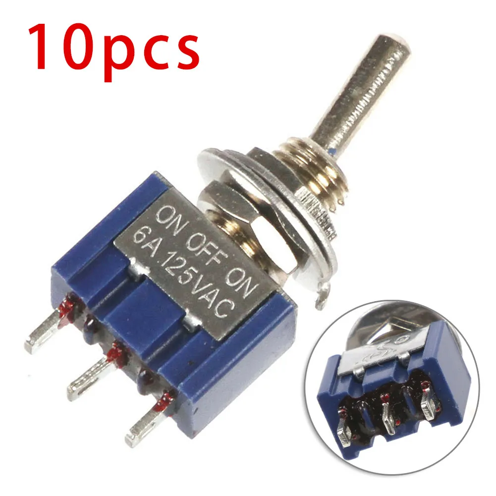 

10PCS Toggle Switch SPDT ON-OFF-ON 3-Position 6mm 12V/ 110V/ 220V MTS-103 Electrical Equipment Supplies Toggle Switches Parts