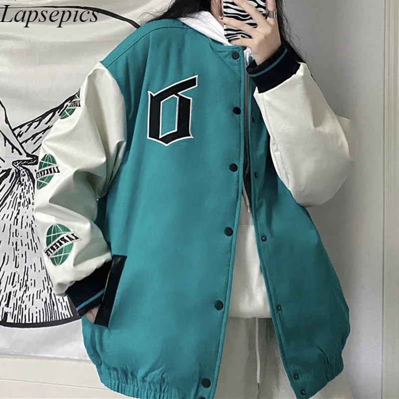 Women Harajuku Embroidered Long Sleeve Stand Collar Pocket Baseball Jacket Loose Korean Style Jacket Women
Women Harajuku Embroidered Long Sleeve Stand Collar Pocket Baseball Jacket Loose Korean Style Jacket Women