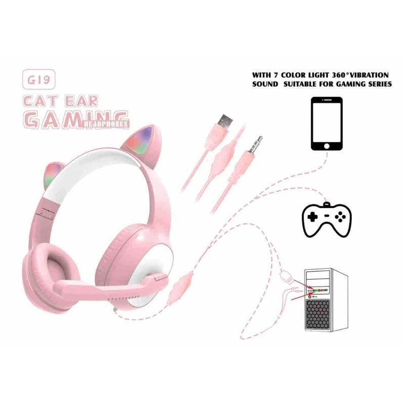 New RGB Flash Light Cute Cat Ears Wired Headphone With Mic Can Control LED Kid Girl Stereo Music Helmet Phone Headset Gift
New RGB Flash Light Cute Cat Ears Wired Headphone With Mic Can Control LED Kid Girl Stereo Music Helmet Phone Headset Gift
