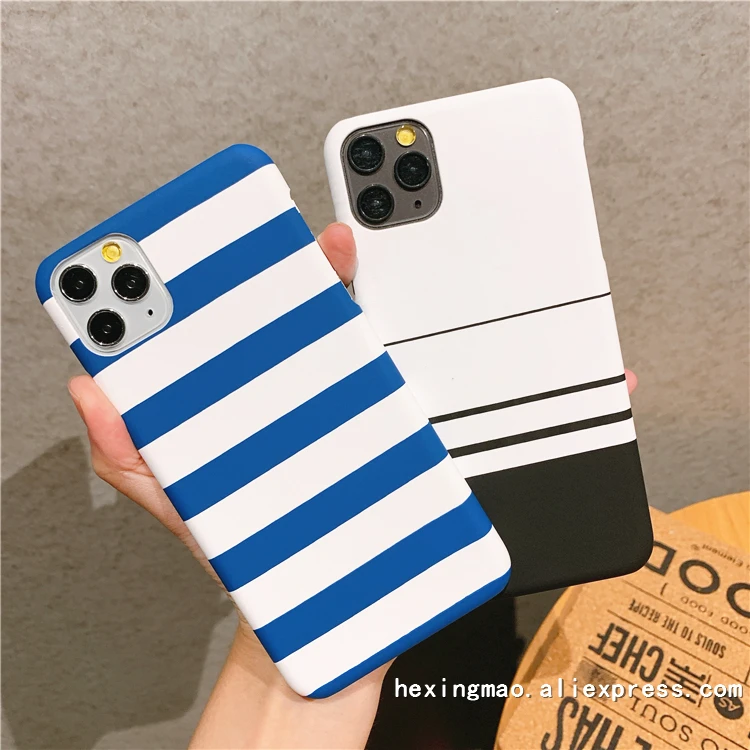 Модный чехол для телефона в синюю полоску iphone 11promax XS Max X XR 8 7 6 S Plus пары Стильный s