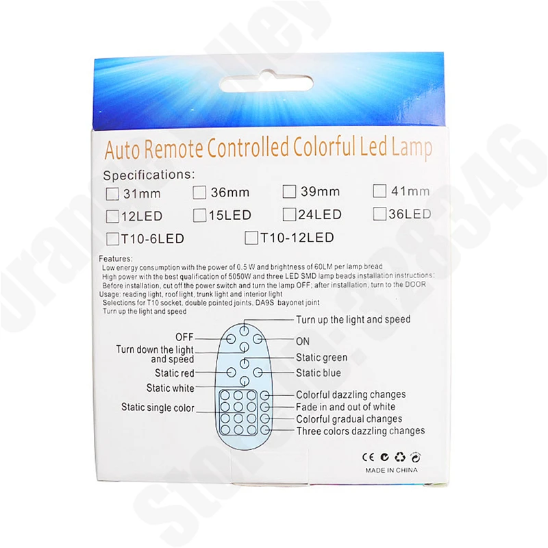 10set RGB Hot Products T10 W5W 194 501 6 5050 SMD Car Leds Auto Interior Wedge Light Strobe Flash 16 Colors With Remote Controll 
10set RGB Hot Products T10 W5W 194 501 6 5050 SMD Car Leds Auto Interior Wedge Light Strobe Flash 16 Colors With Remote Controll