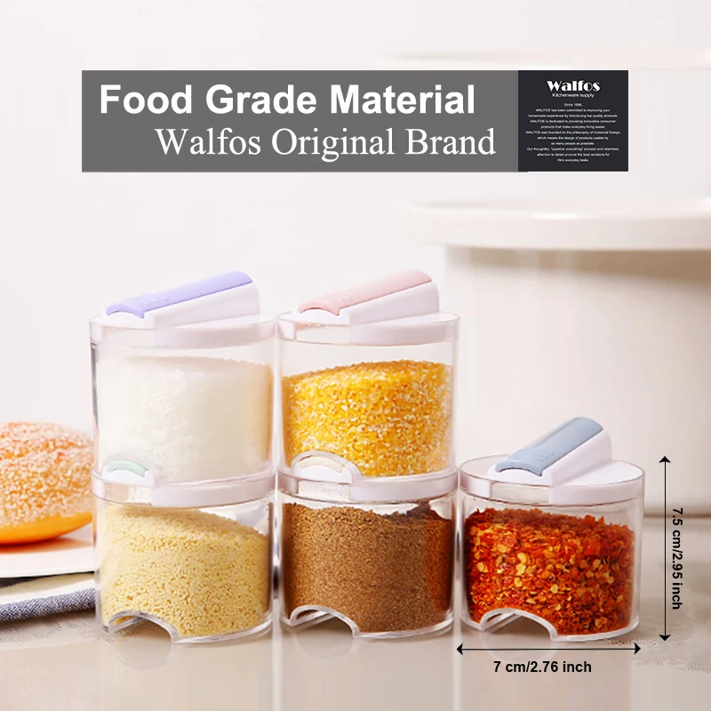 WALFOS 5pcs/Set Kithcne Creative Transparent Seasoning Cans Kitchen Cylindra Spice Rack Condiment Bottles Pepper Shakers Box
WALFOS 5pcs/Set Kithcne Creative Transparent Seasoning Cans Kitchen Cylindra Spice Rack Condiment Bottles Pepper Shakers Box
