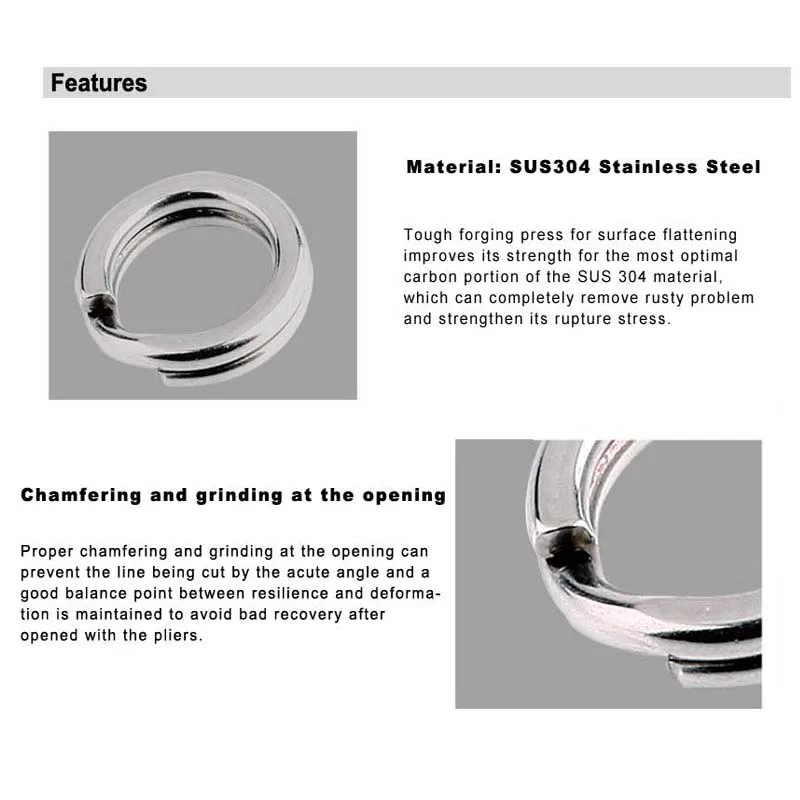 MK бренд 60 ~ 100 шт./пакет белого цвета из нержавеющей стали с разрезным кольцом