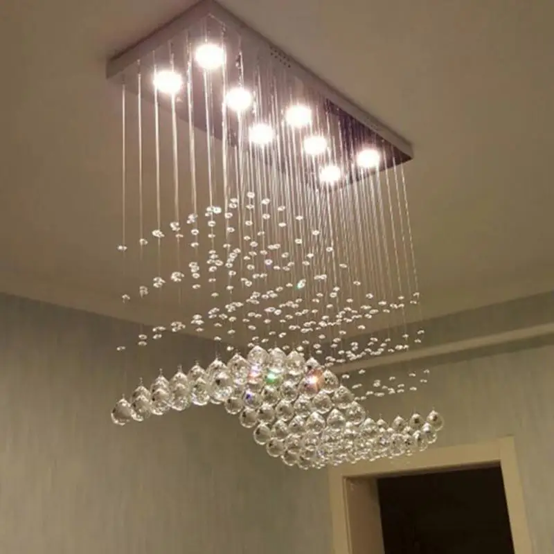 Modern Crystal Chandelier Rectangle Pendant Lamp for Living Room Dining Room Wave Crystal hanglamp Bar Island Cabinet lighting
Modern Crystal Chandelier Rectangle Pendant Lamp for Living Room Dining Room Wave Crystal hanglamp Bar Island Cabinet lighting