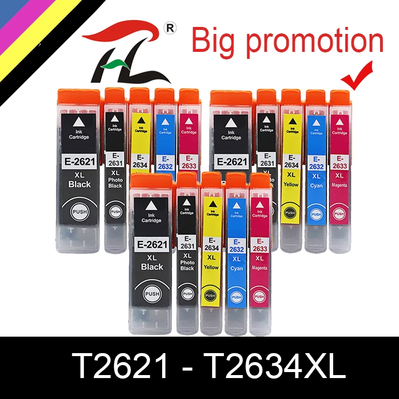 Совместимый с HTL чернильный картридж T2621 26XL для Epson XP510 XP520 XP600 XP605 XP615 XP620 XP625 XP710 XP720