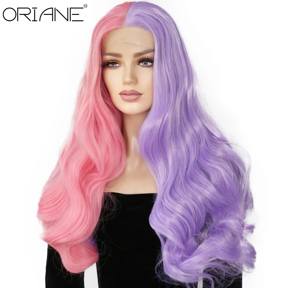 Synthetic Hair Lace Front Wigs For Women Pink Purple Two Color High Natural Hairline Temperature Wigs Daily Cosplay Lace Wigs
Synthetic Hair Lace Front Wigs For Women Pink Purple Two Color High Natural Hairline Temperature Wigs Daily Cosplay Lace Wigs