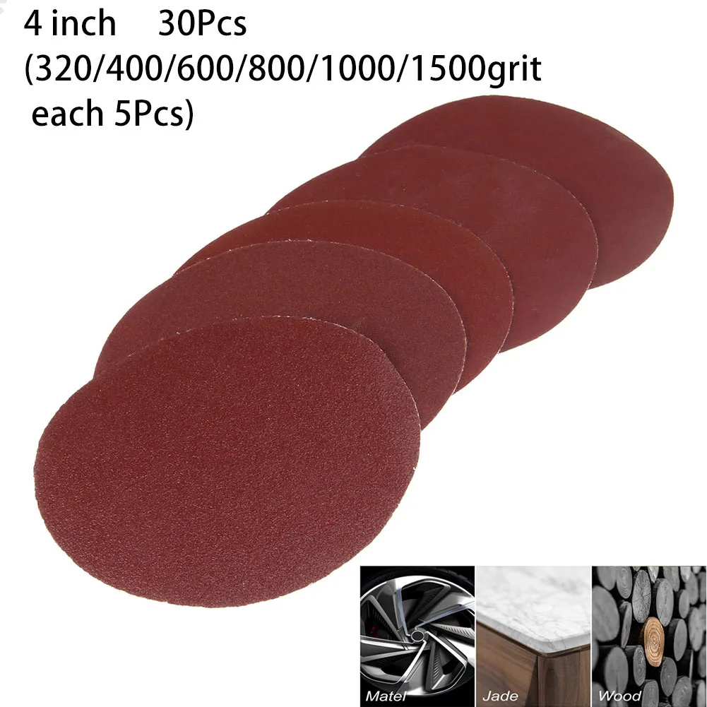 30pcs 4" 100mm Sander Disc 320/400/600/800/1000/1500 Grit Sanding Polishing Pad Sandpaper Round Shape Sanding Discs
30pcs 4" 100mm Sander Disc 320/400/600/800/1000/1500 Grit Sanding Polishing Pad Sandpaper Round Shape Sanding Discs