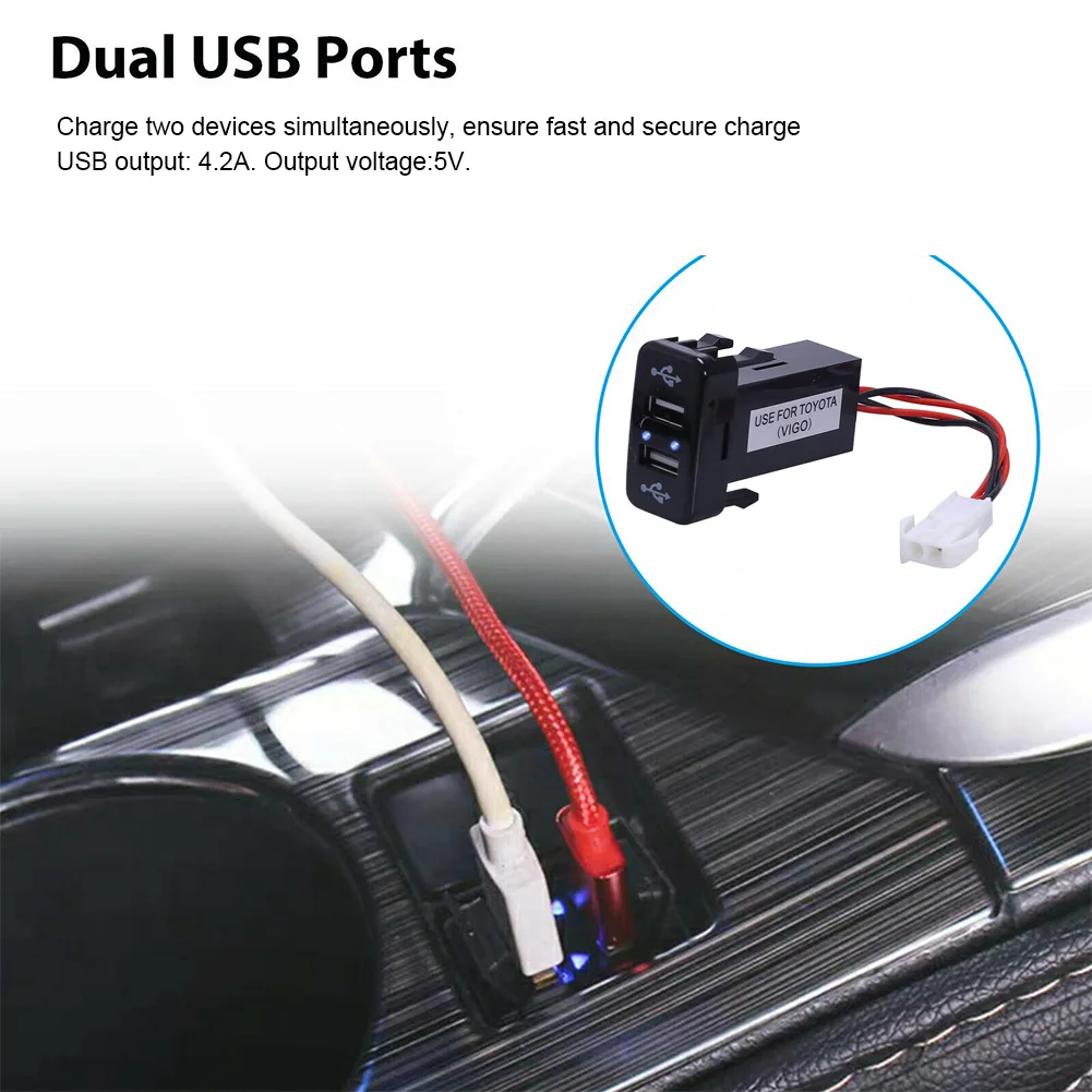 Car Charger 12V 24V Charger Socket Adapter 5V/2.1A Dual USB Charging Power Adapter Mobile Phone Charger for Toyota Fast delivery
Car Charger 12V 24V Charger Socket Adapter 5V/2.1A Dual USB Charging Power Adapter Mobile Phone Charger for Toyota Fast delivery
