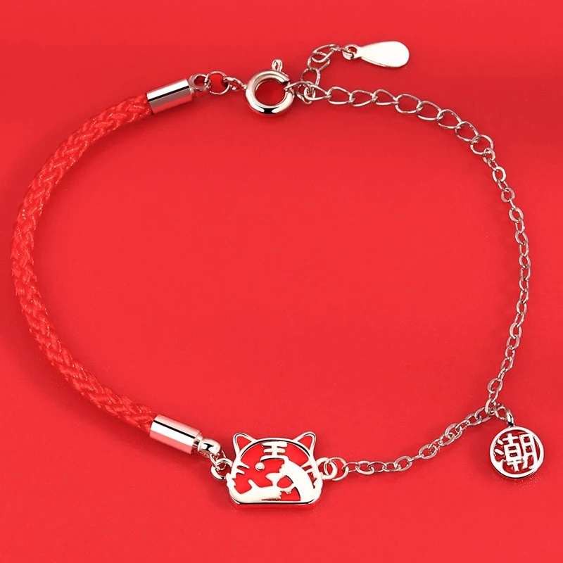KOFSAC Fashion Chinese Style Zodiac Tiger Red Rope Bracelets For Women 925 Sterling Silver Rose Gold Cute Jewelry New Year Gift
KOFSAC Fashion Chinese Style Zodiac Tiger Red Rope Bracelets For Women 925 Sterling Silver Rose Gold Cute Jewelry New Year Gift