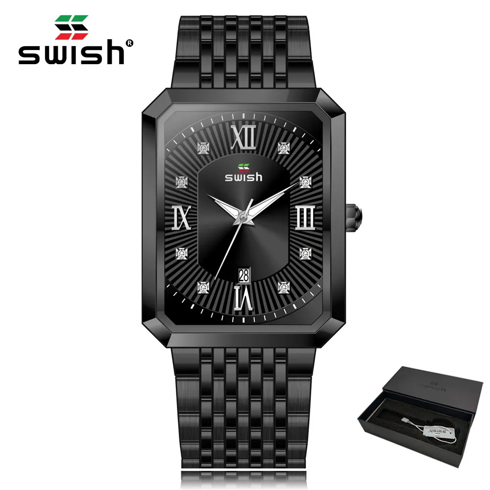 Часы наручные SWISH Мужские кварцевые, модные полностью черные спортивные деловые водонепроницаемые, с квадратным циферблатом, отображением ...
Часы наручные SWISH Мужские кварцевые, модные полностью черные спортивные деловые водонепроницаемые, с квадратным циферблатом, отображением ...
