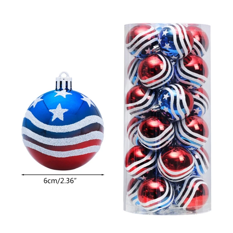 24pcs Christmas Hanging Ball Ornaments July of 4th Independence Day Party Decor Patriotic Balls 
24pcs Christmas Hanging Ball Ornaments July of 4th Independence Day Party Decor Patriotic Balls