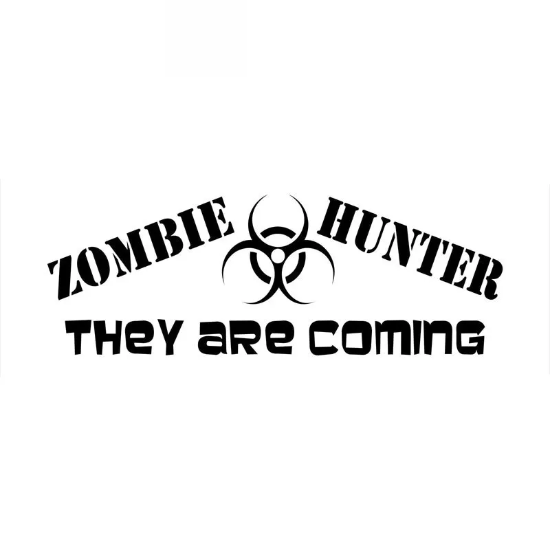 

Beautiful Car Stickers Zombie Hunters, They Are Coming Biohazard PVC Car Decoration Accessories Stickers Waterproof Black/white