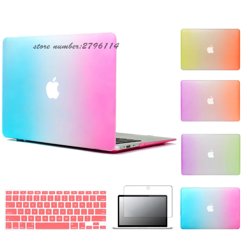 Радужный чехол для ноутбука Apple MacBook Air Pro Retina 11 12 13 15 2018 mac Book 4 3 6 дюймов с сенсорной