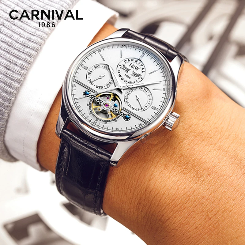 2021 CARNIVAL Men Watches Waterproof Automatic Mechanical Watch Relogio Luxury Brand Leather Strap Watch Automatic Male Clock
2021 CARNIVAL Men Watches Waterproof Automatic Mechanical Watch Relogio Luxury Brand Leather Strap Watch Automatic Male Clock