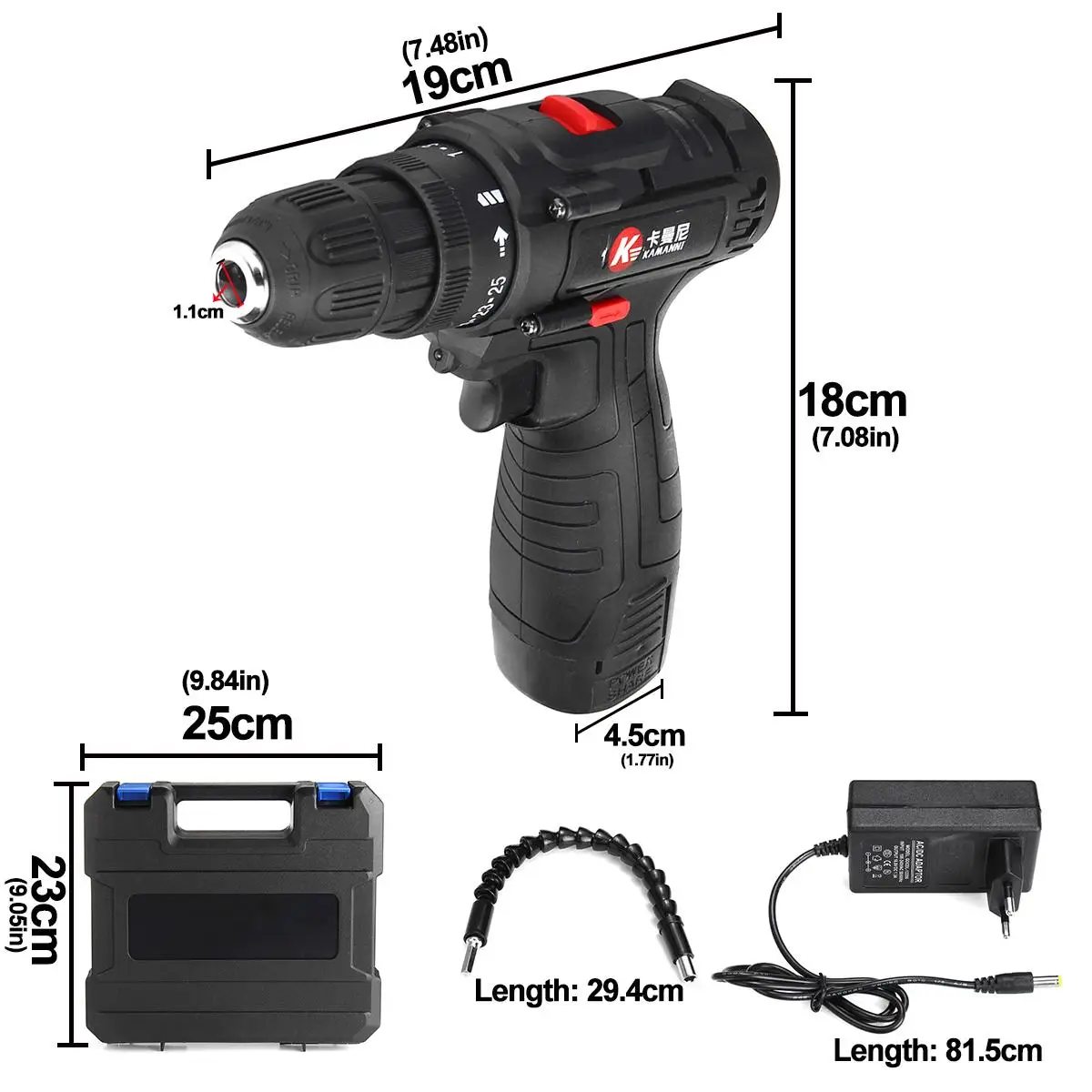 12/18V Rechargeable 2 Battery 12000/9000mah Brushless Cordless Electric Drill Screwdriver Hammer LED Lighting
12/18V Rechargeable 2 Battery 12000/9000mah Brushless Cordless Electric Drill Screwdriver Hammer LED Lighting