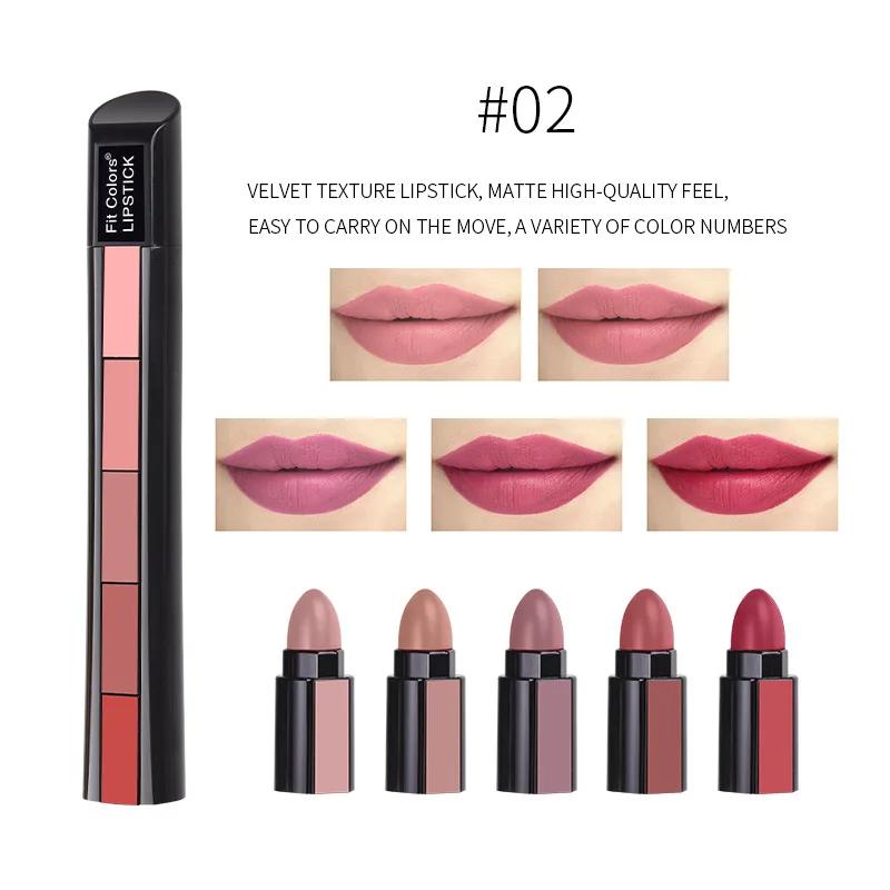 Matte 5 Colors Combination Strip Lipstick Set Velvet Lipstick Non-stick Lip Gloss Lasting Waterproof Sexy Lipstick Makeup
Matte 5 Colors Combination Strip Lipstick Set Velvet Lipstick Non-stick Lip Gloss Lasting Waterproof Sexy Lipstick Makeup