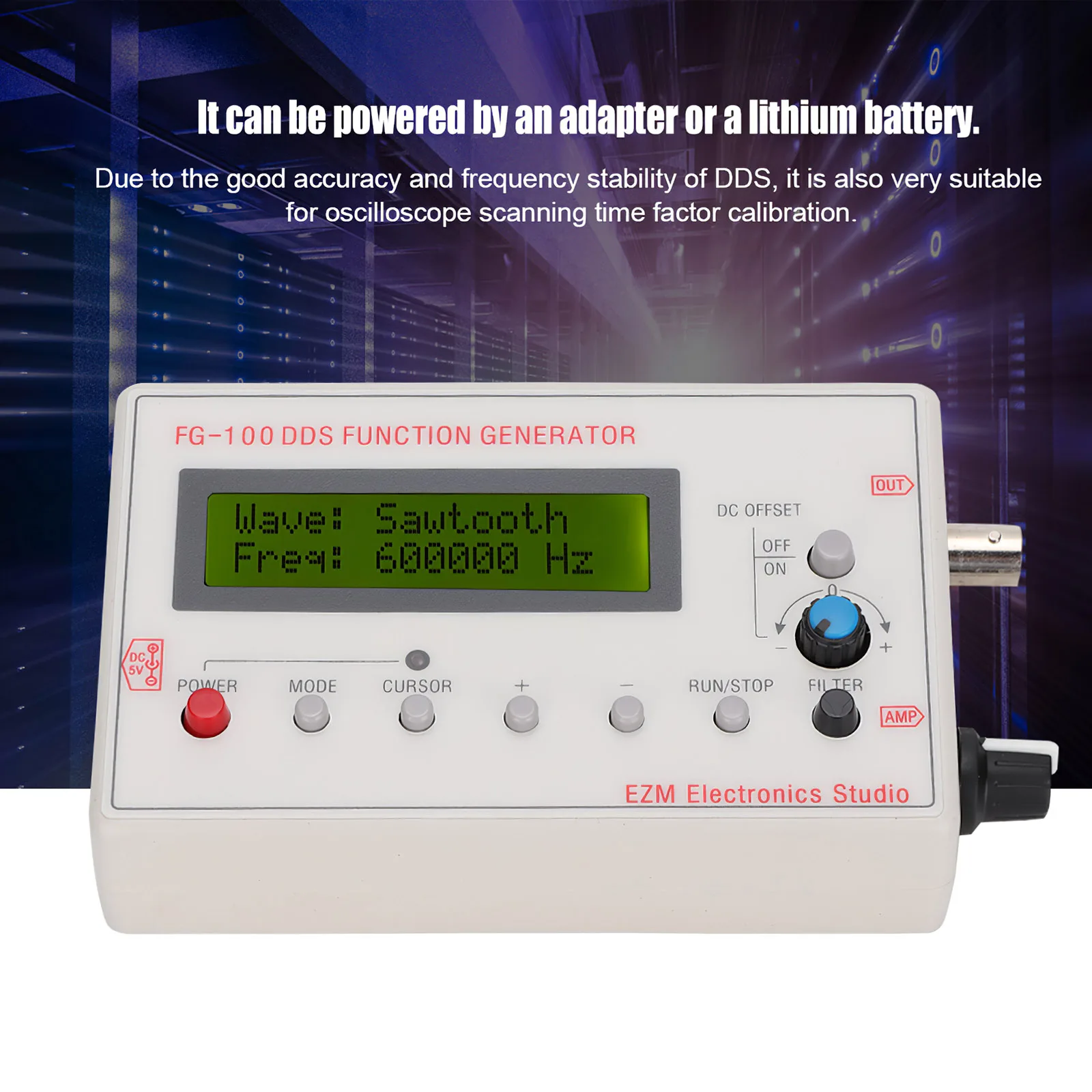 DDS Function Generator 1-500KHz Function Signal Generator USB Powered Frequency Meter With 5 Output Signal Types For Workshop
DDS Function Generator 1-500KHz Function Signal Generator USB Powered Frequency Meter With 5 Output Signal Types For Workshop