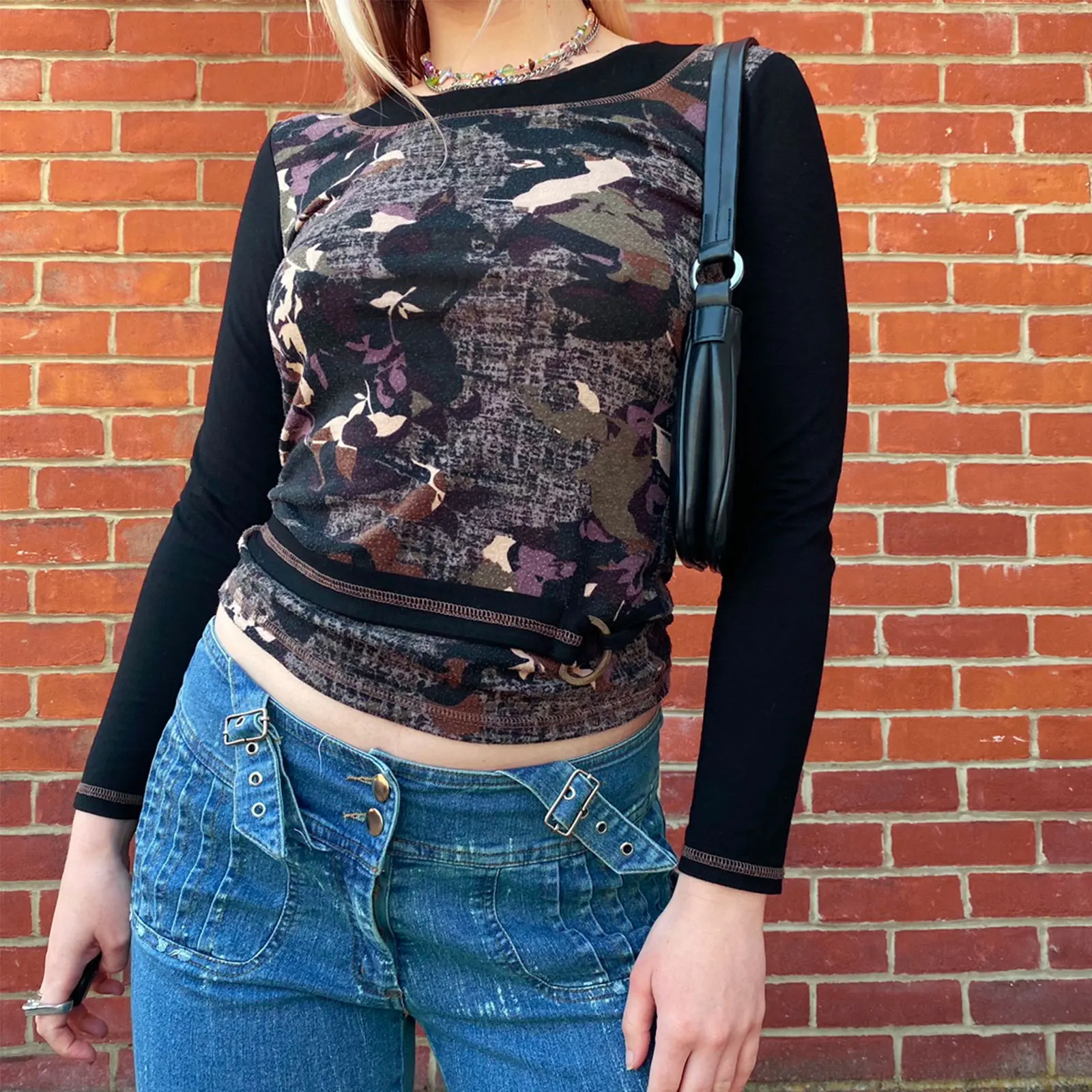 Женская Осенняя футболка с круглым вырезом, женские топы в ретро стиле с абстрактным принтом и длинным рукавом, облегающая Базовая рубашка, ...
Женская Осенняя футболка с круглым вырезом, женские топы в ретро стиле с абстрактным принтом и длинным рукавом, облегающая Базовая рубашка, ...