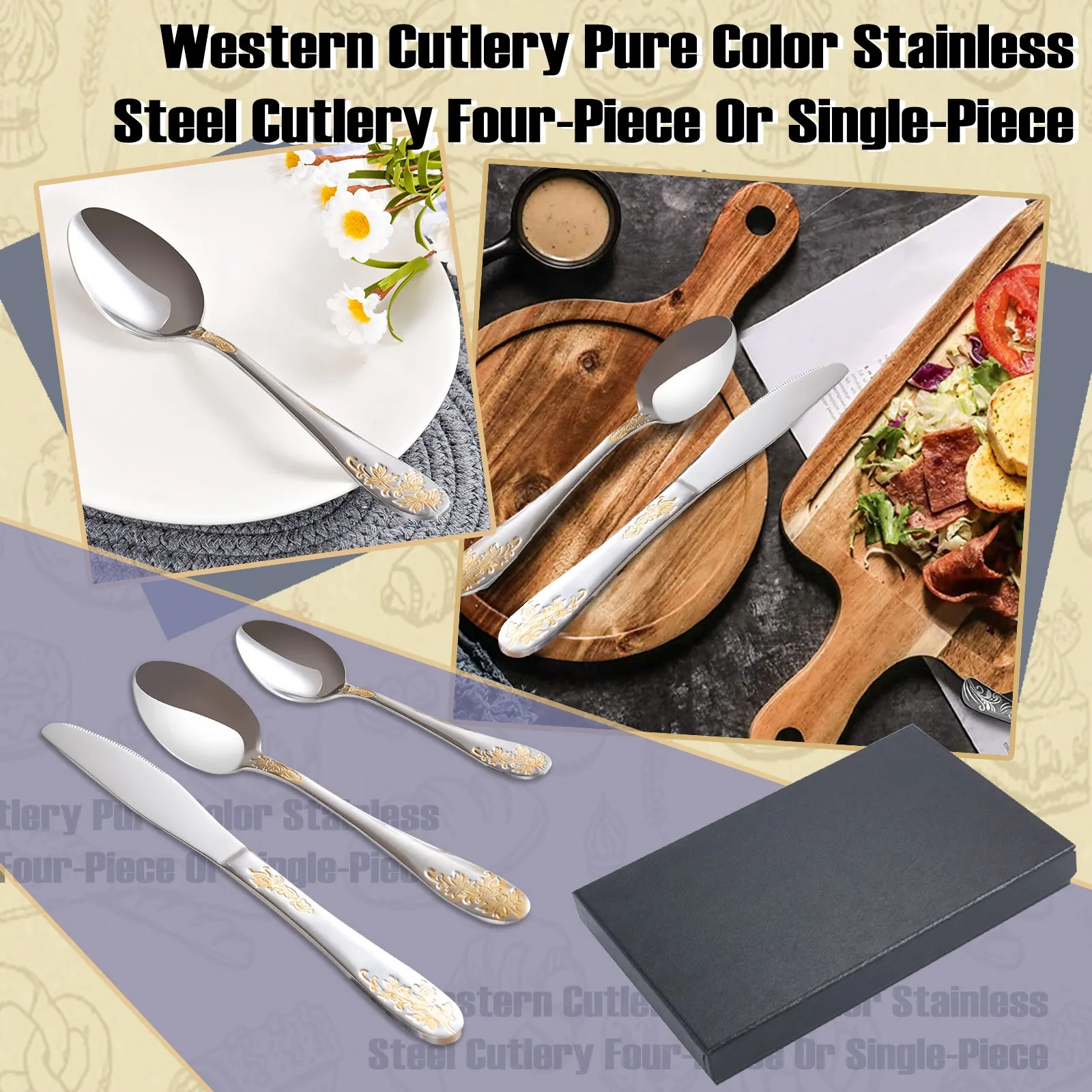 Набор столовых приборов из нержавеющей стали для 4 серебряных зеркал, вилок и ложек 
Набор столовых приборов из нержавеющей стали для 4 серебряных зеркал, вилок и ложек