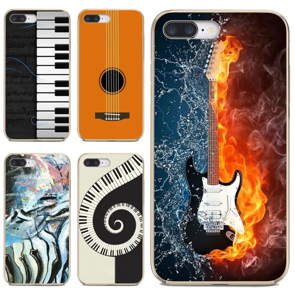 

For iPod Touch iPhone 10 11 12 Pro 4S 5S SE 5C 6 6S 7 8 X XR XS Plus Max 2020 piano-guitar-music-Painting Soft Skin Case