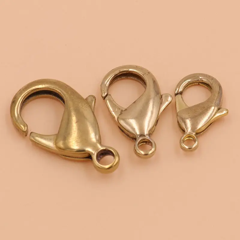 10pcs Brass Lobster claw clasps snap hook for leather craft bag key ring jewelry finding
10pcs Brass Lobster claw clasps snap hook for leather craft bag key ring jewelry finding