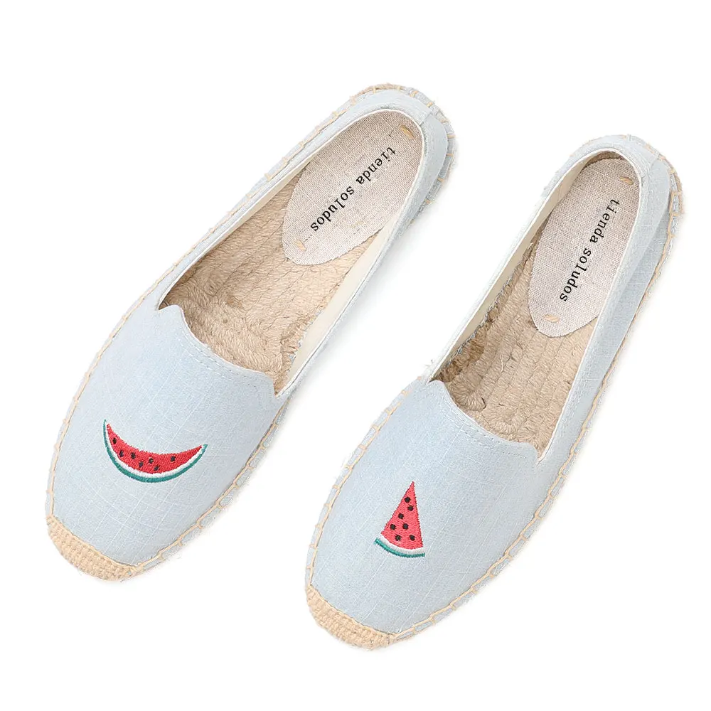 

2022 Casual Rubber Espadrilles For Flat Embroidered New Special Offer Ballet Flats Hemp Cotton Fabric Sapatos Zapatillas Mujer