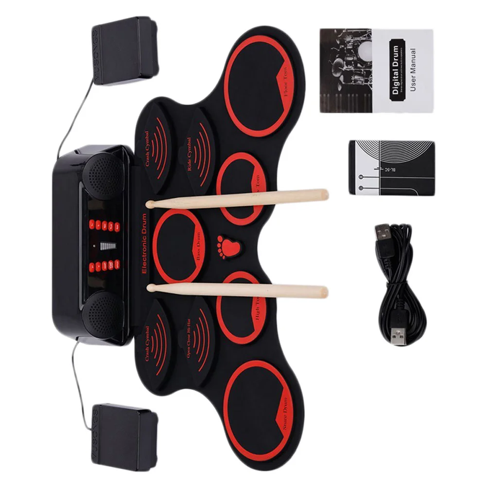 1PC Hand Roll Drum Set Portable Electronic Drum USB Cable Hand Roll Drum Set Electric Hand Roll Drum (Black)
1PC Hand Roll Drum Set Portable Electronic Drum USB Cable Hand Roll Drum Set Electric Hand Roll Drum (Black)