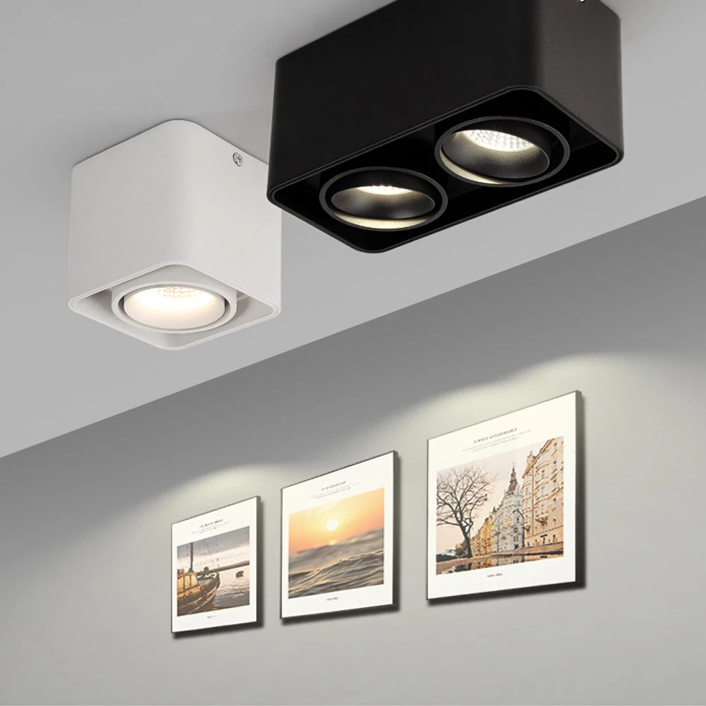 Angle Adjustable Surface Mounted LED Downlight+Replaceable GU10 LED Bulb 7W 10W 14W 20W Square LED Ceiling Spot Light AC110 220V
Angle Adjustable Surface Mounted LED Downlight+Replaceable GU10 LED Bulb 7W 10W 14W 20W Square LED Ceiling Spot Light AC110 220V