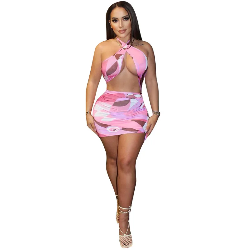 Women's 2021 Spring/Summer Sexy Printed Halter Cross Navel Halter Drawstring Dress Women
Women's 2021 Spring/Summer Sexy Printed Halter Cross Navel Halter Drawstring Dress Women