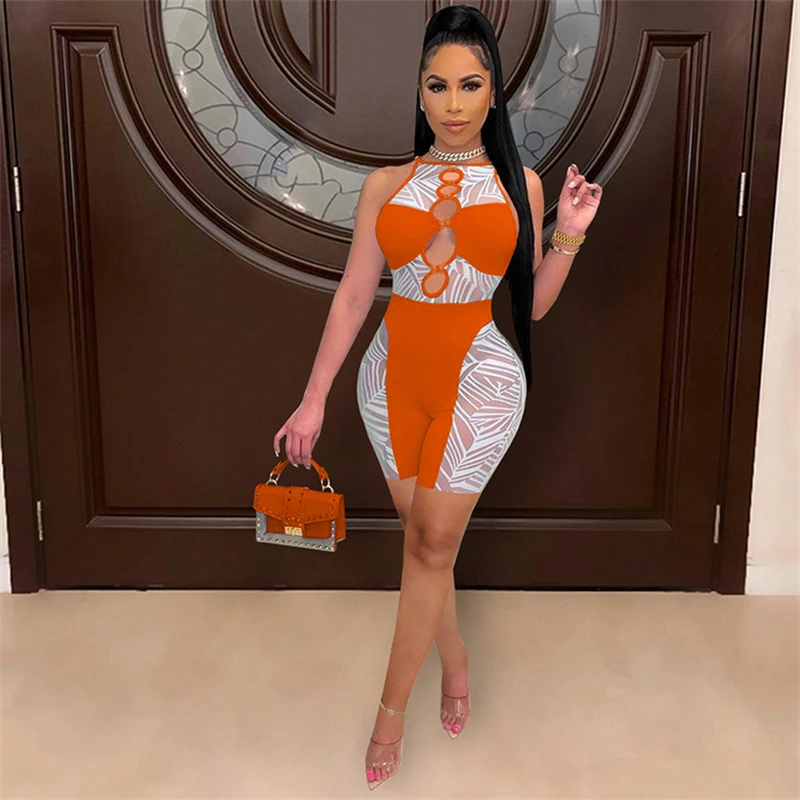 A&BHelenss Sheer Mesh Patchwork Hollow Out Sleeveless Jumpsuit Women Fashion Sexy Shorts Romper Drop Ship Wholesale Playsuit
A&BHelenss Sheer Mesh Patchwork Hollow Out Sleeveless Jumpsuit Women Fashion Sexy Shorts Romper Drop Ship Wholesale Playsuit