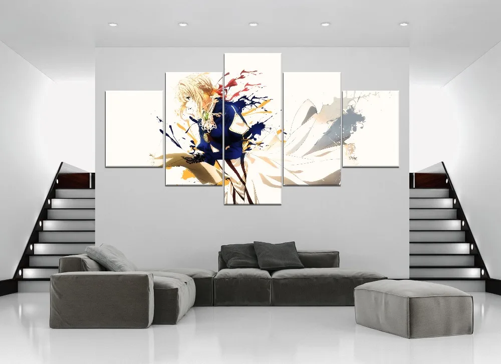 Modern Painting Canvas Wall Art 5 Piece Canvas Wall Art Painting Violet Evergarden Anime HD Print Canvas For Living Room Artwork
Modern Painting Canvas Wall Art 5 Piece Canvas Wall Art Painting Violet Evergarden Anime HD Print Canvas For Living Room Artwork