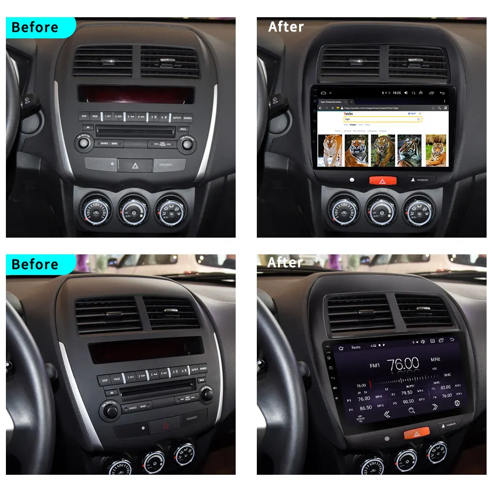 Android 9 Радио Мультимедийный видеоплеер для 2012 CITROEN C4 2010-2015 Mitsubishi ASX Peugeot 4008 10 1 "2 DIN