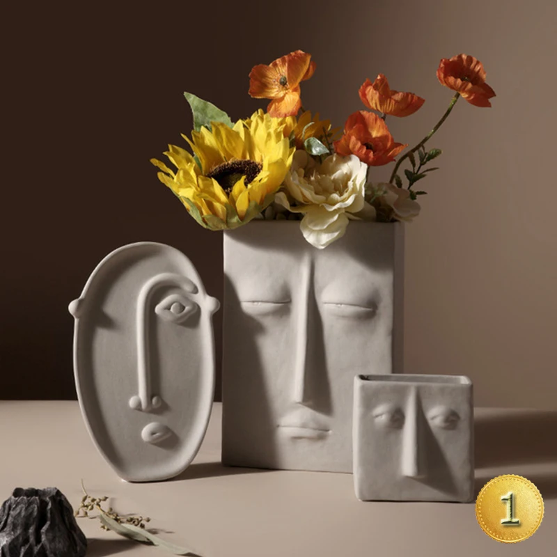 Nordic Modern Ceramic Pot De Fleurs Creative Simple Face Vase Living Room Flower Arrangement Porch Art Home Decoration Ornaments
Nordic Modern Ceramic Pot De Fleurs Creative Simple Face Vase Living Room Flower Arrangement Porch Art Home Decoration Ornaments