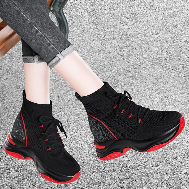 Black Wedges Shoes Women Chunky Sneakers On Platform 2021 New Spring Female Casual Sock Shoes High Top Seakers Breathble
Black Wedges Shoes Women Chunky Sneakers On Platform 2021 New Spring Female Casual Sock Shoes High Top Seakers Breathble