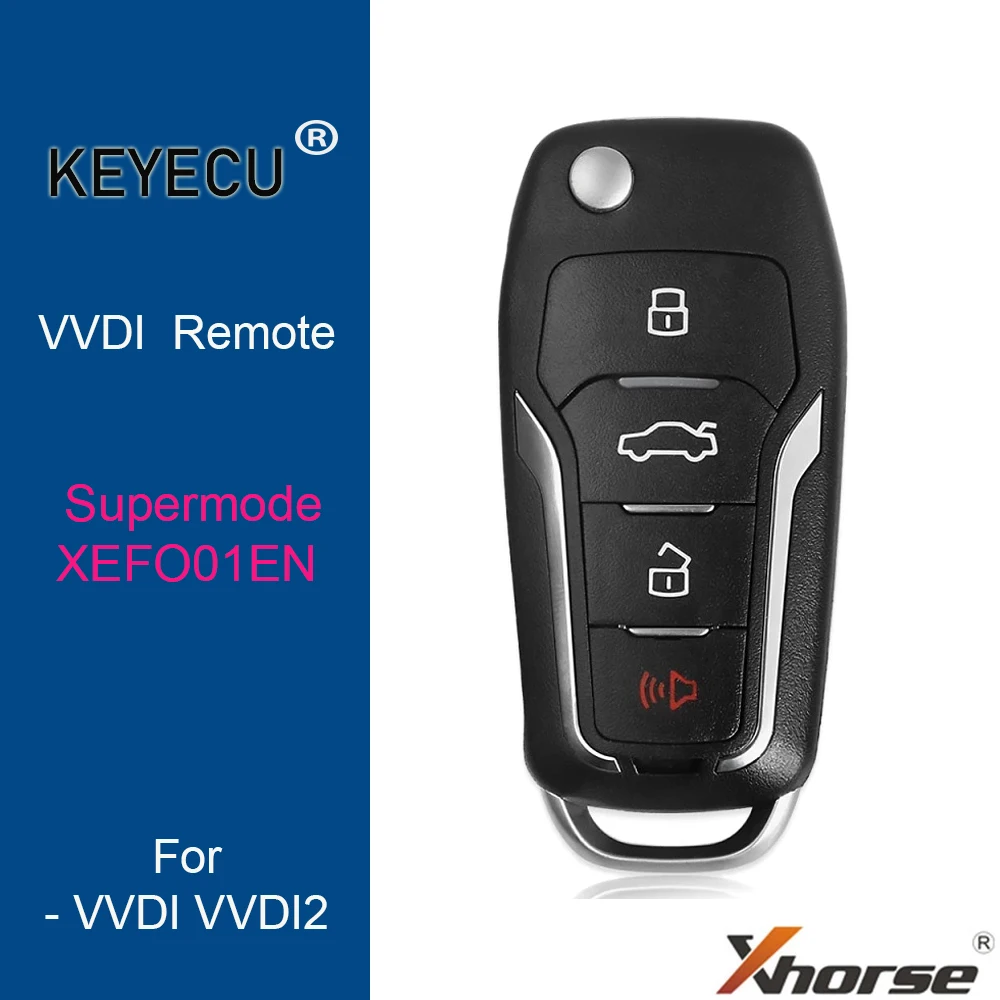 Супер удаленный ключ KEYECU Xhorse XEFO01EN для Ford Style Flip 4 кнопки встроенный супер чип |