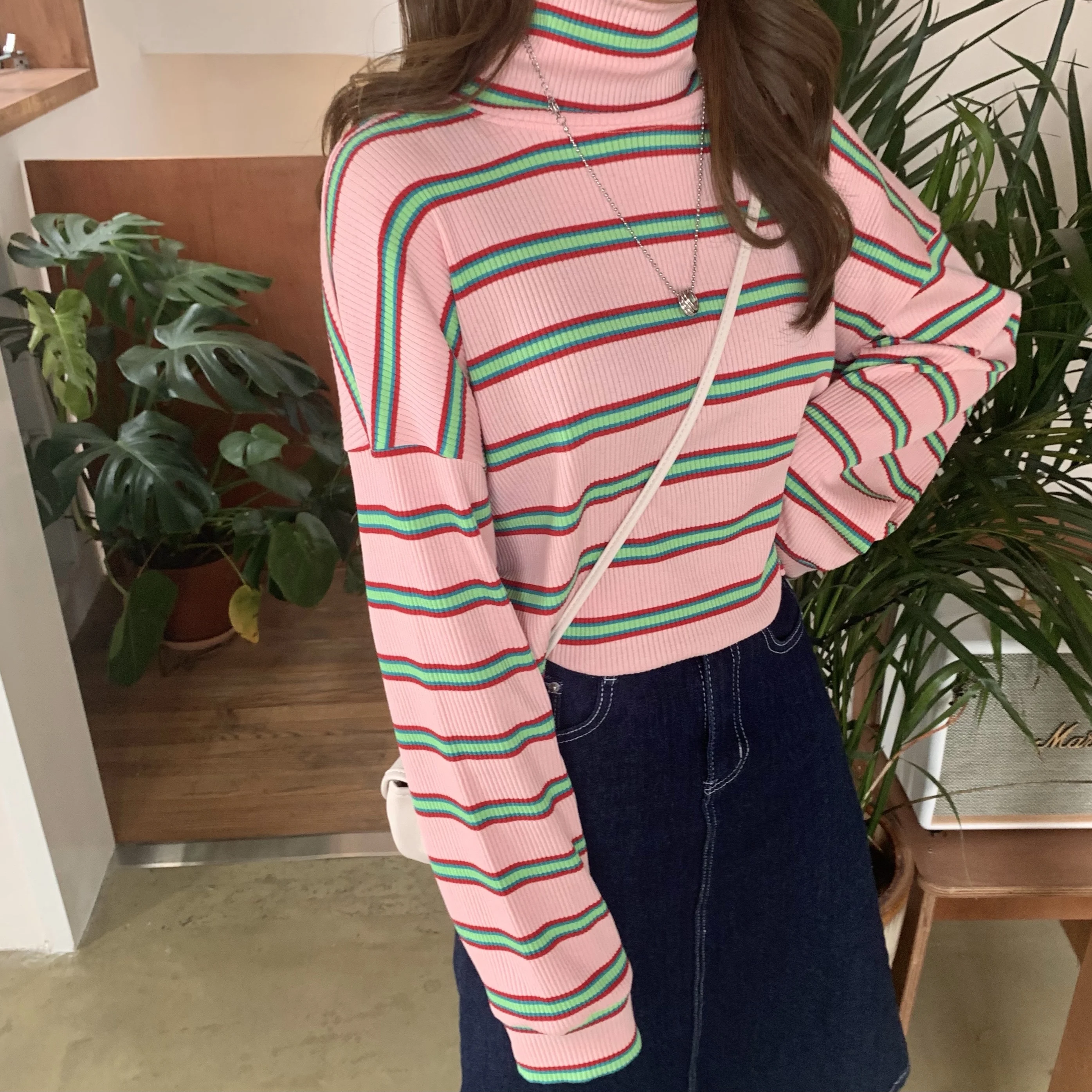 Women's Turtleneck Striped Bottoming Shirt Spring Autumn Inner Wear Long Sleeve T-shirt 2021 New Mid-Length Top Striped Loose
Women's Turtleneck Striped Bottoming Shirt Spring Autumn Inner Wear Long Sleeve T-shirt 2021 New Mid-Length Top Striped Loose