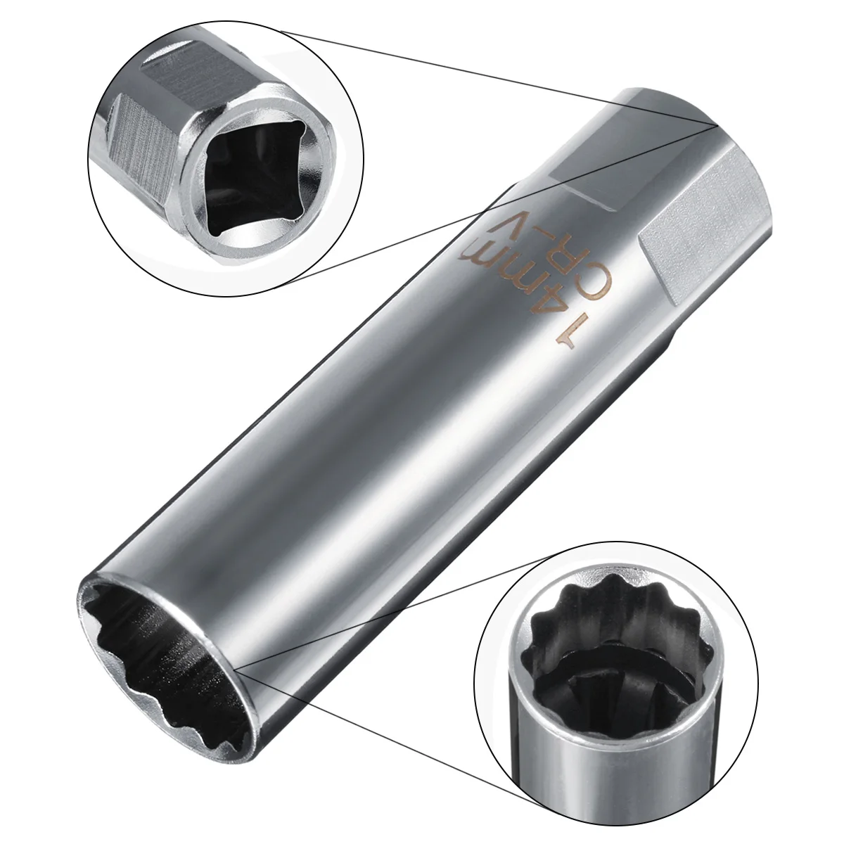 12 Point 14mm wrench socket 14mm for Spark Plug Socket Wrench Thin Wall Removal for Mercedes for Toyota for Peugeot
12 Point 14mm wrench socket 14mm for Spark Plug Socket Wrench Thin Wall Removal for Mercedes for Toyota for Peugeot
